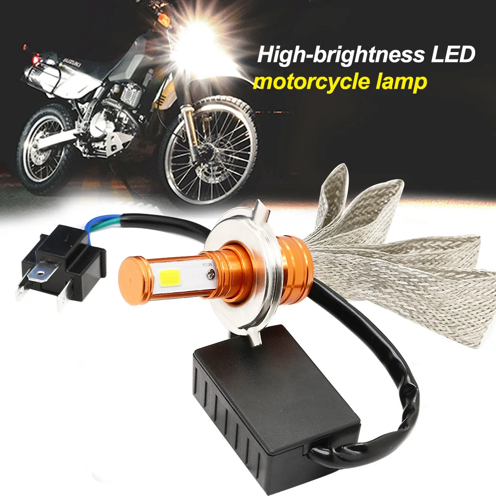 1 комплект, 18 Вт, светодиодные лампы для мотоциклов, 3 стороны, чипы COB M2 M3 BA20D T19 H4, светодиодные лампы для фар для мотоциклов