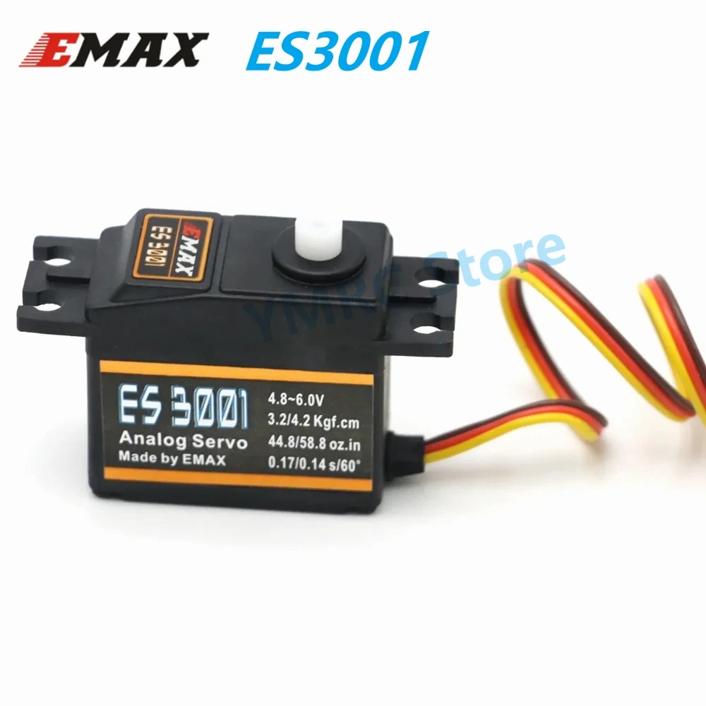 

4PCS EMAX ES3001 4.8-6.0V 37g Plastic Gear Standard Analog Servo for RC Drone Helicopter Boat Fixed Wing Airplane