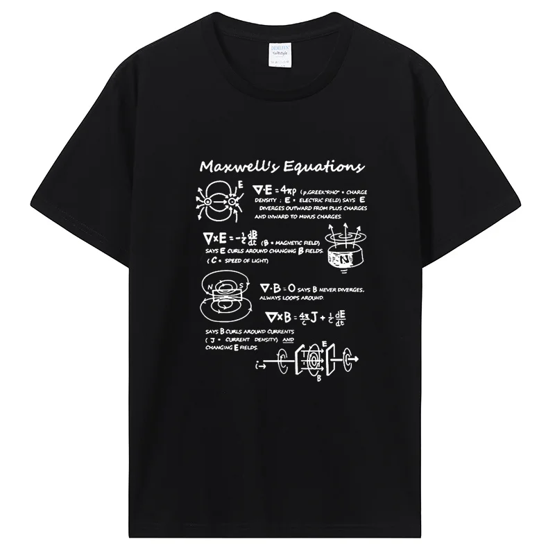 Funny Electromagnetic Physics Maxwell Equation Formula T Shirt Cotton Tshirt Birthday Gifts Summer Style T-shirt Men Clothing