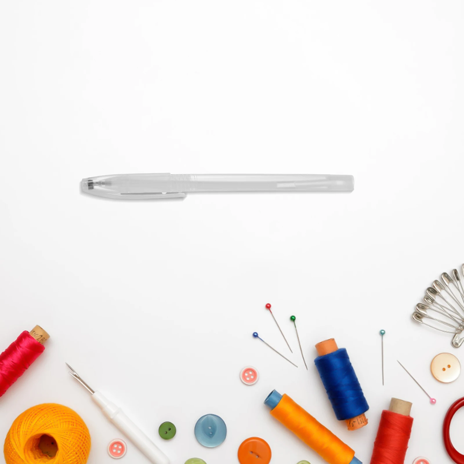 

1 set 1 Set Heat Erasable Pens Fabric Marking Pens 1Mm Point White High Temperature Disappearing Ink Refills For Tailor Quilting