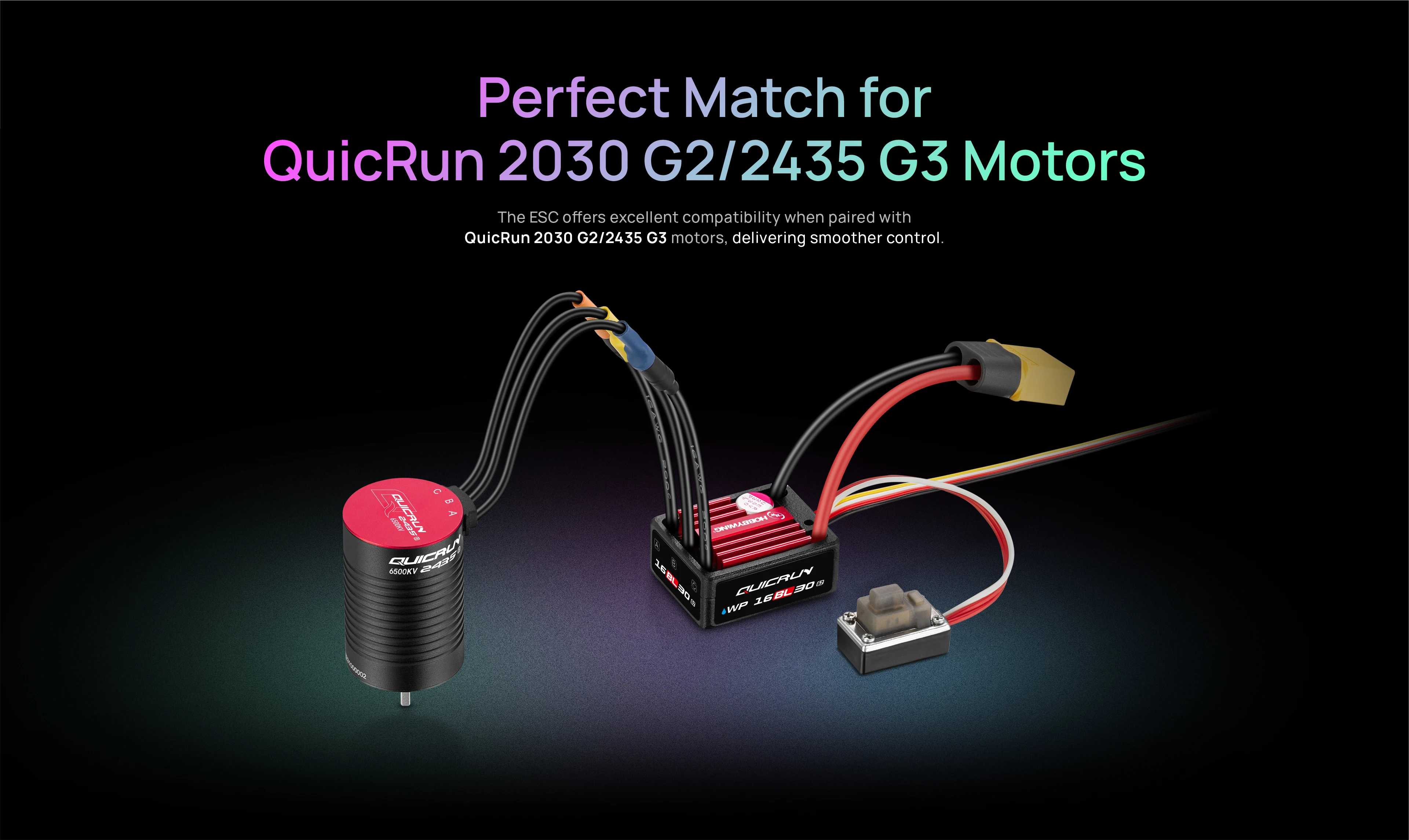 Hobbywing QuicRun 16BL30 G2 30A Brushless ESC für 1/16 On-Road / Off-Road / Buggy / Monster RC Auto Wasserdichter Geschwindigkeitsregler – Detail 11