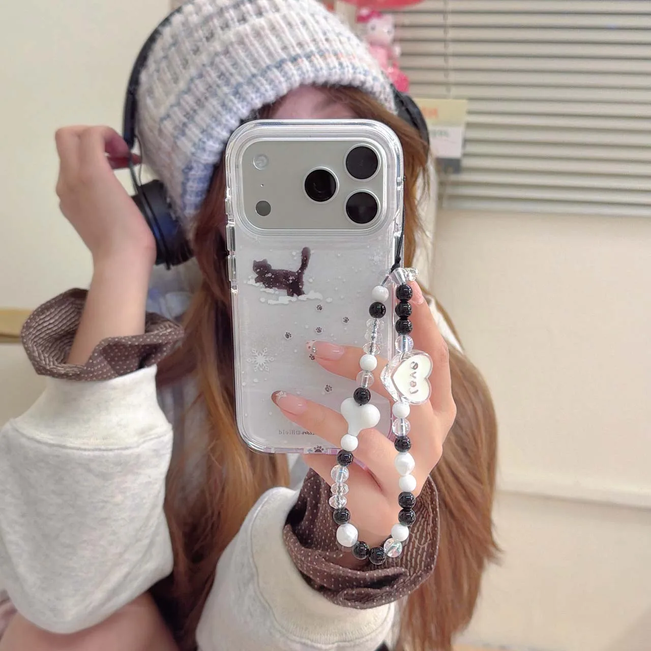 Чехол для телефона «Счастливое Рождество» с милым котом, снежинкой imd, чехол-браслет для iphone 13 15 14 pro max 16 17 pro max capa