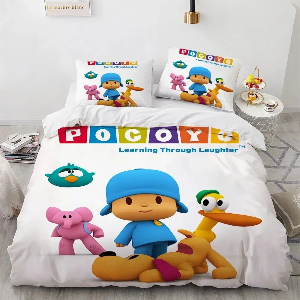 

Cartoon Duvet Cover Pillowcase Bedding Set P-Pocoyos Adult Boy Bedroom Decoration Children Gift Single Double Large Size