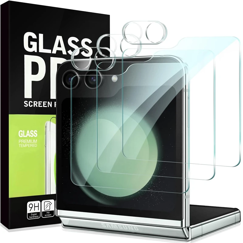 

6in1 Tempered Glass For Samsung Galaxy Z Flip 7 6 5 ZFlip7 Flip6 Outer Screen Protector Anti-scratch Protective Camera Lens Film