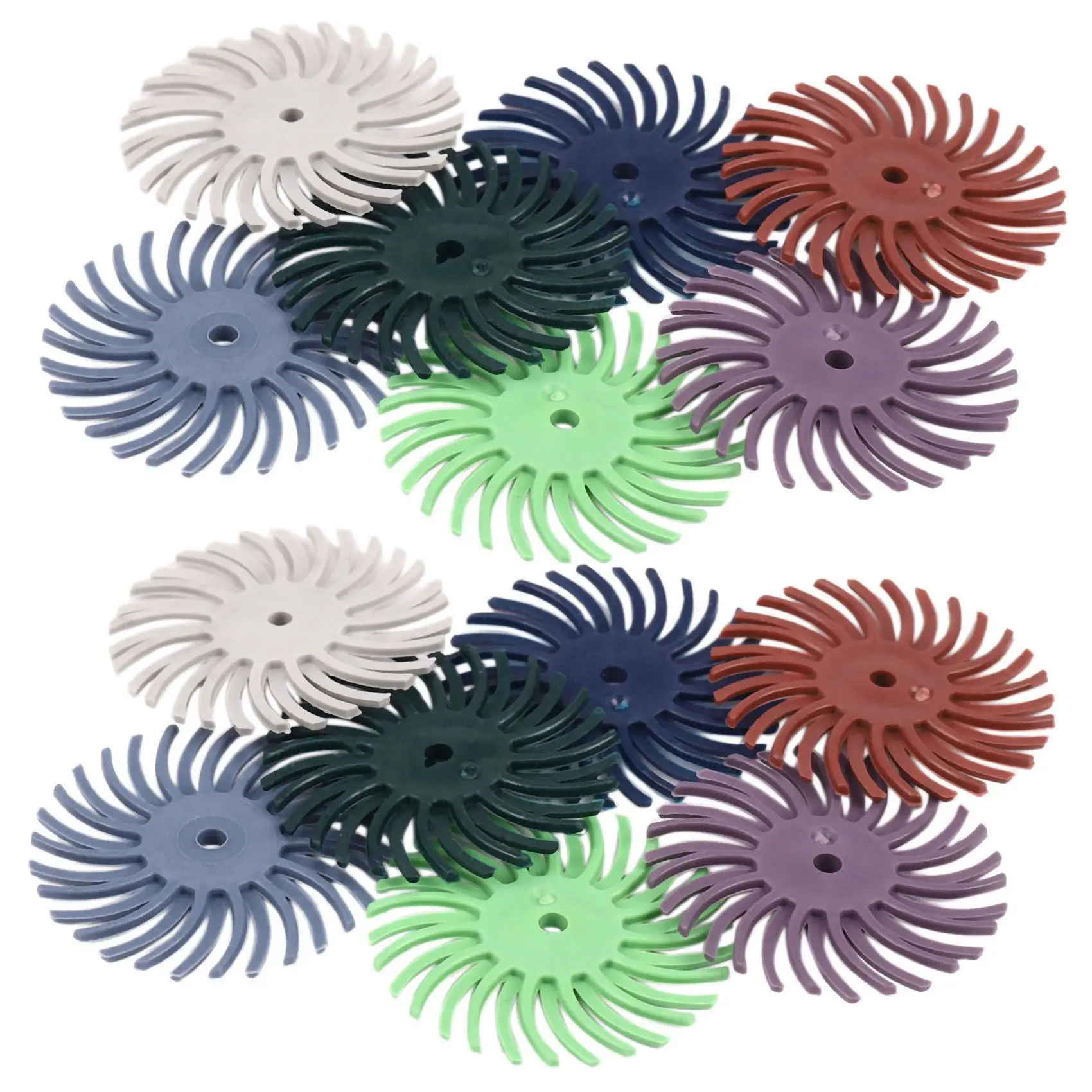 64Pcs 1 Inch Radial Bristle Disc Kit Abrasive Brush 3 and 2.35Mm Shank Detail Polishing Wheel for Rotary Tool Accessories