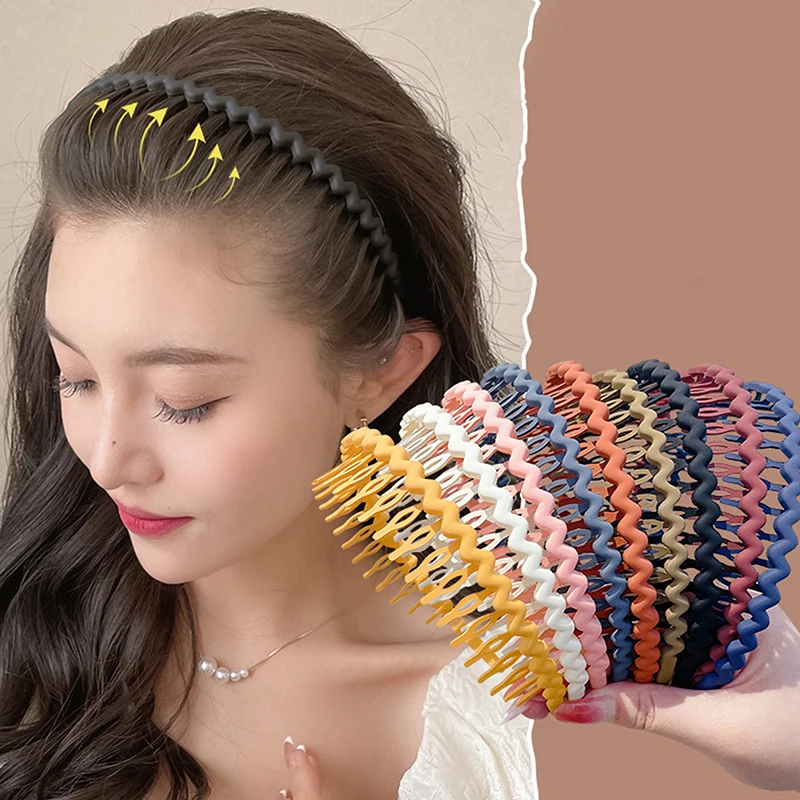 Fashion Matte Hair Hoop Non-Slip HairBand Female All-Match Press Hair Head Buckle Bezel Headband Girl Serrated Hair Accessories