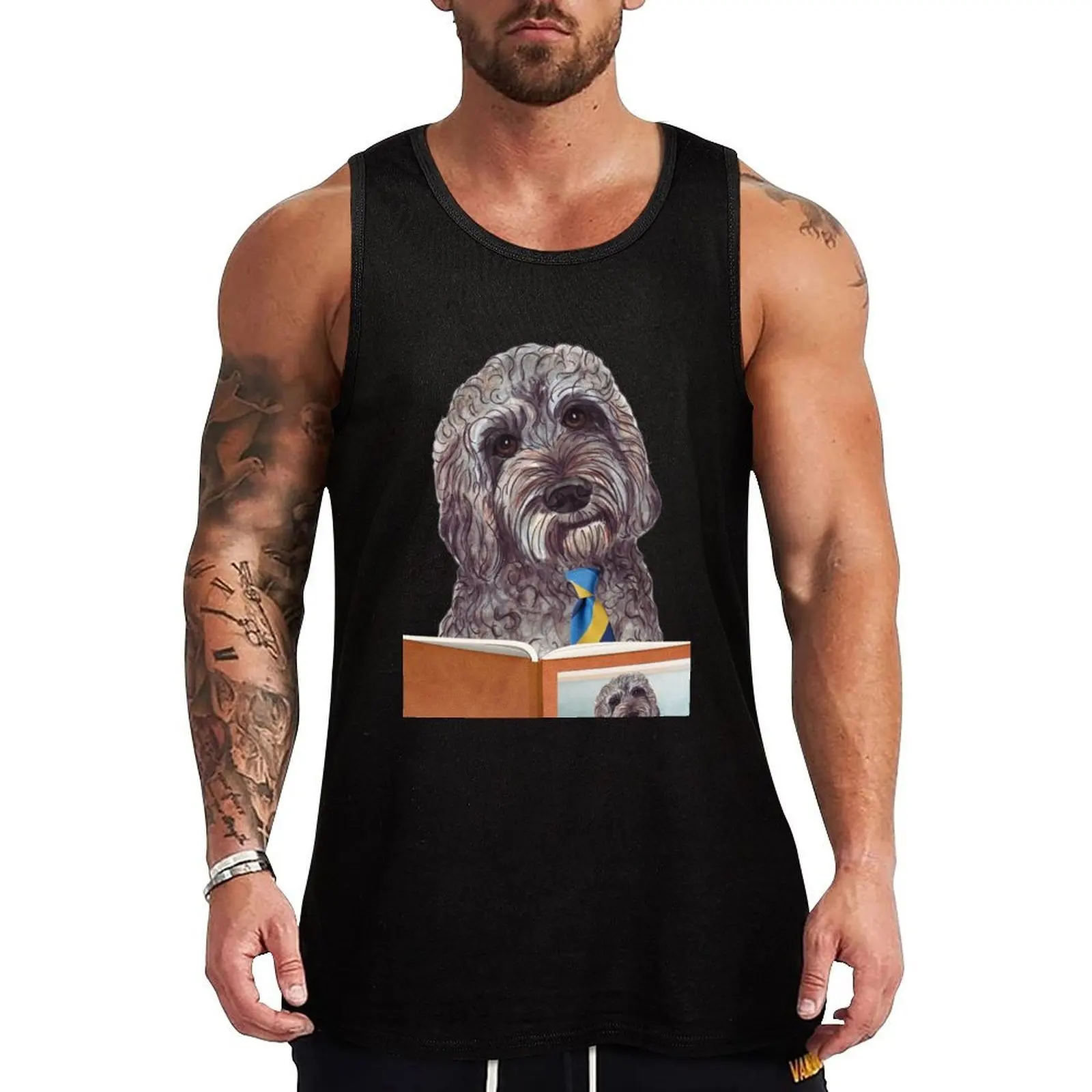 

HARRY Schooldog doodle @labradoodlen_harry Tank Top sleeveless gym shirts male Body man bodybuilding men clothes gym clothes man