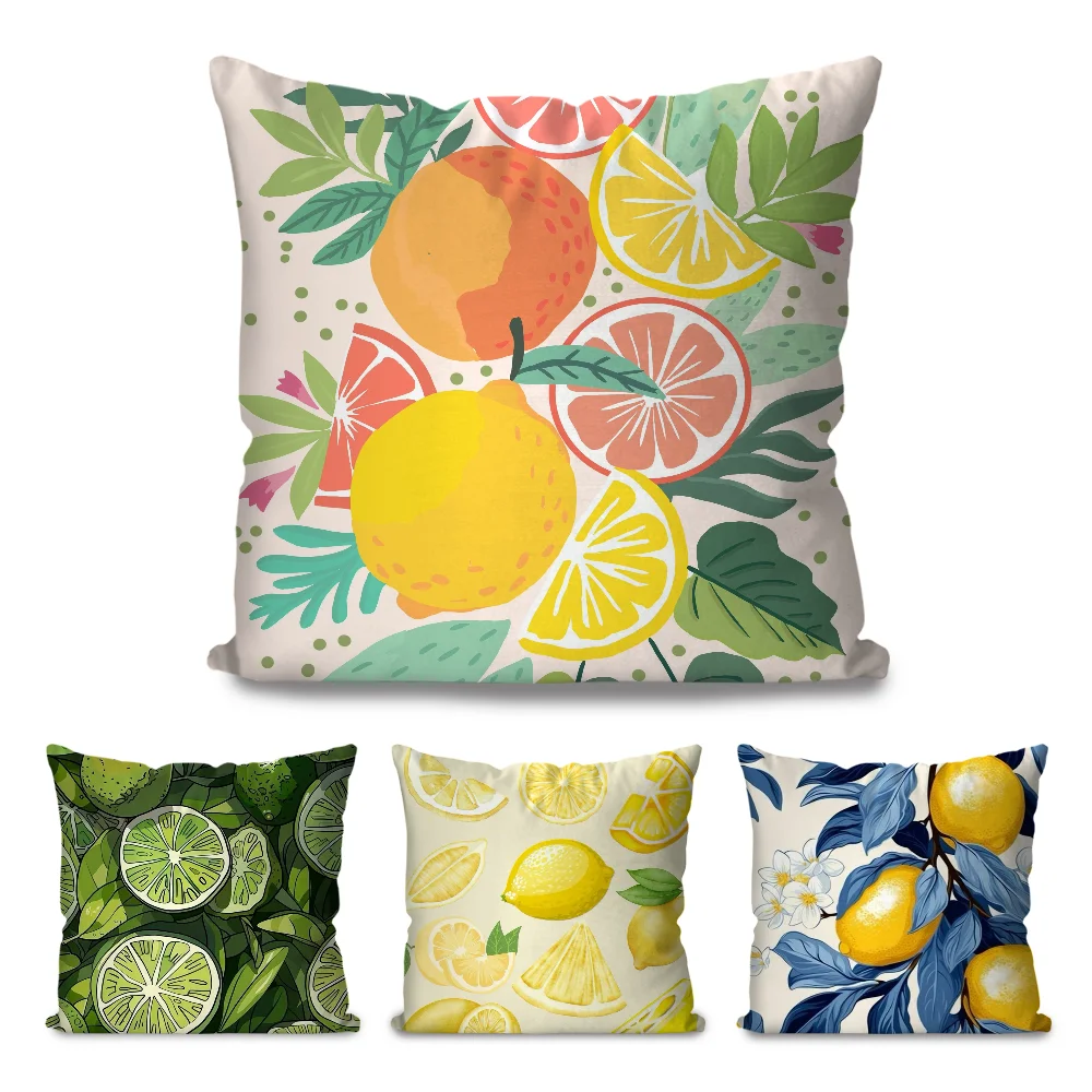 Lemon Pillow Case Square Pillow Bedroom Sofa Leisure Comfort Cushion Car Living Room Home Decoration 40X40