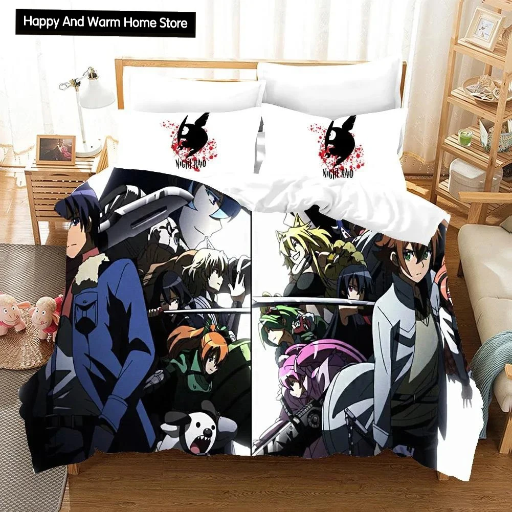 3D Printed Anime Akame ga KILL Bedding Set Duvet Cover Bedroom Comforter Covers Single Twin King Size Quilt Cover Home Textiles