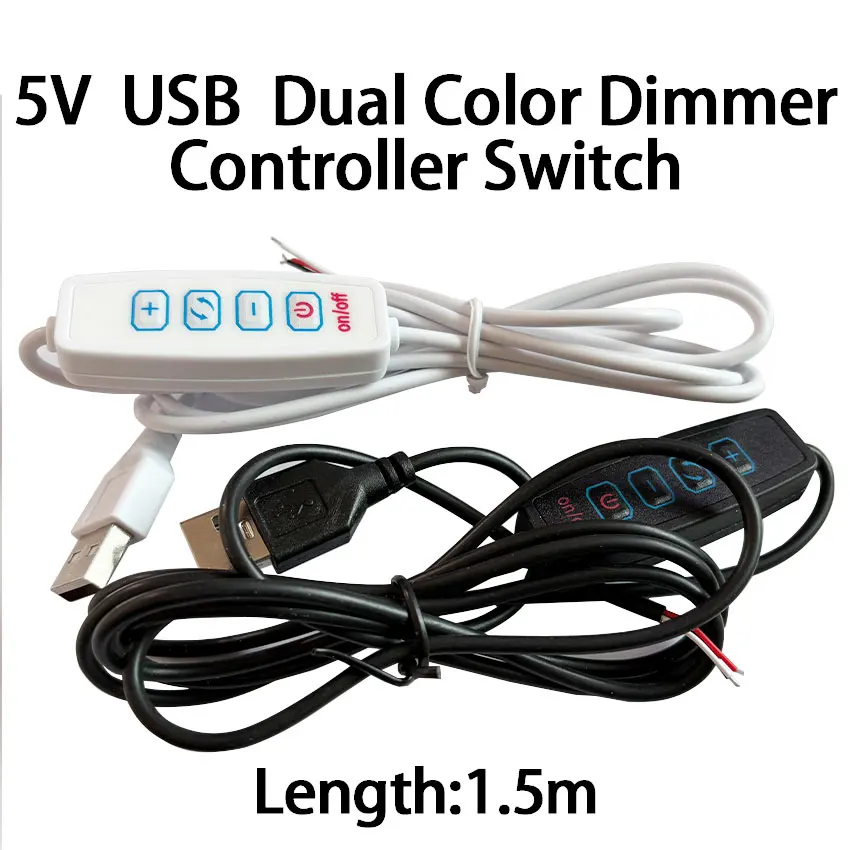 

10PCS USB LED Dimme DC 5V Dimmable Switch 1.5M Cable Light Modulator Lamp Line Dimmer Controller Table Lamp Power Wire