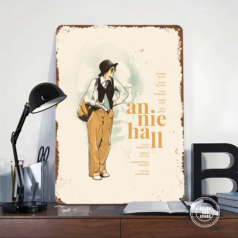 Annie Hall Poster Customized Vintage Metal Signs Wall Art Retro Tin Plaque for Bathroom Decor Bedroom Decoration Gaming Interior