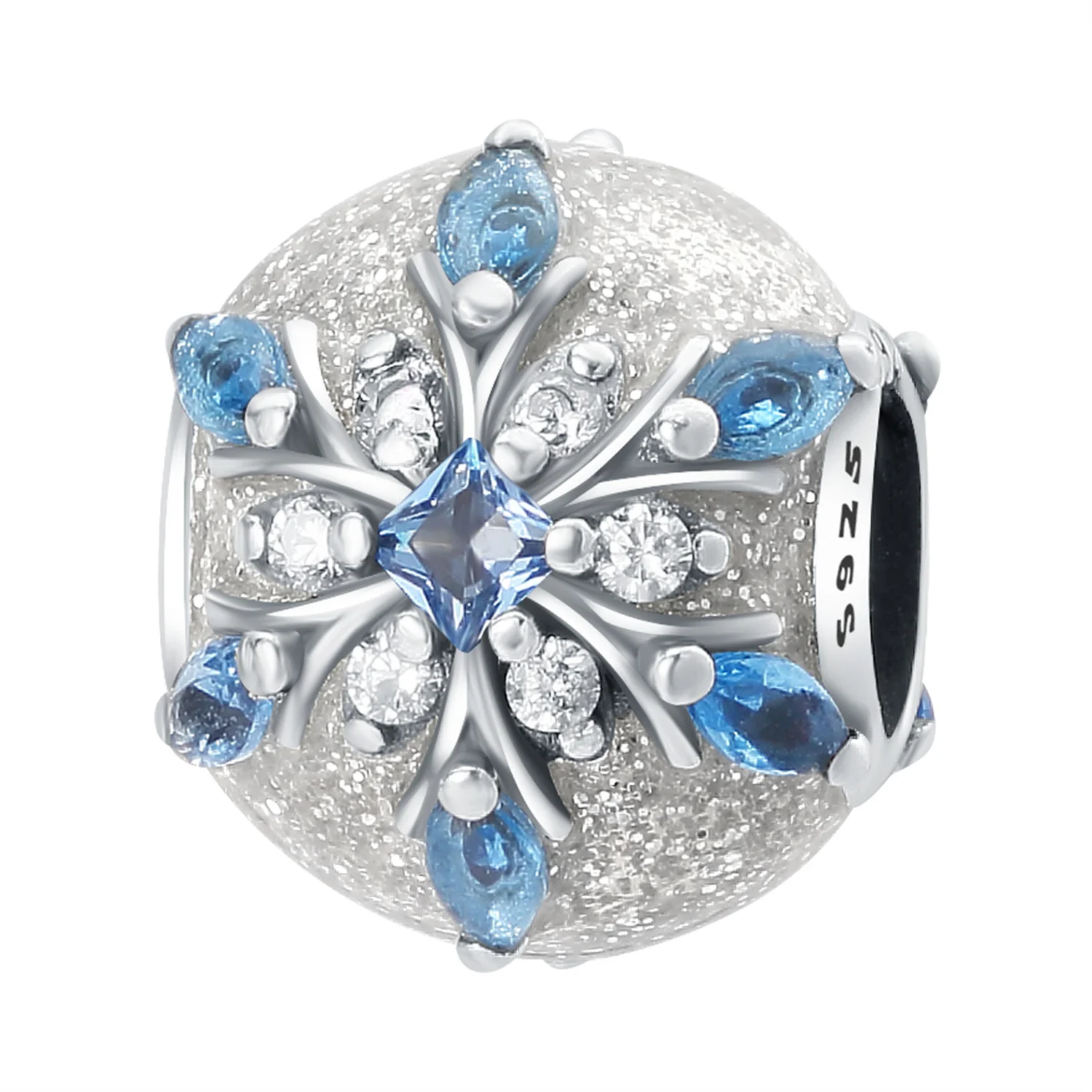 

Beads 925 Sterling Silver Charms Original Snowflakes Christmas Beads Fit Bracelet Jewelry Diy Women Fine Gift Accessory