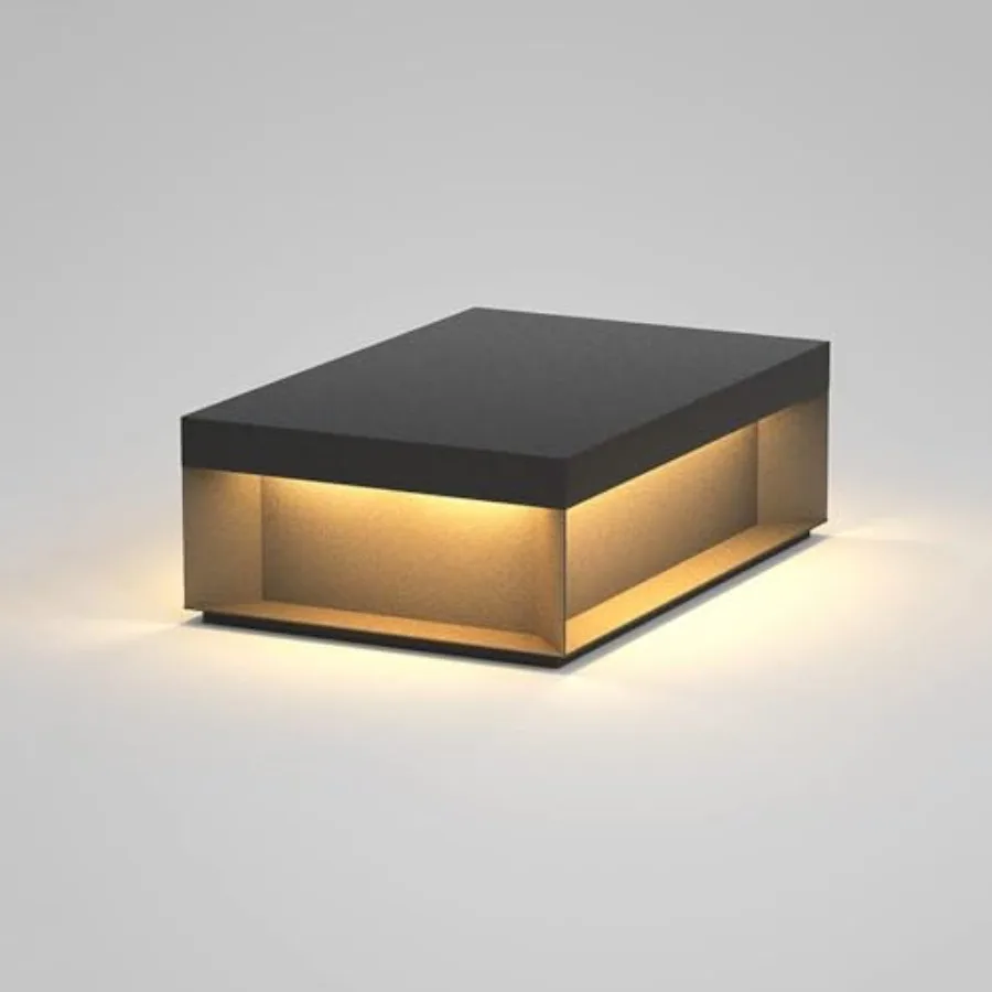 

Уличный столбчатый светильник-фонарь - 3000K LED, современный черный квадратный, для патио, стола, водонепроницаемый, алюминиевый, для забора, террасы, колонны