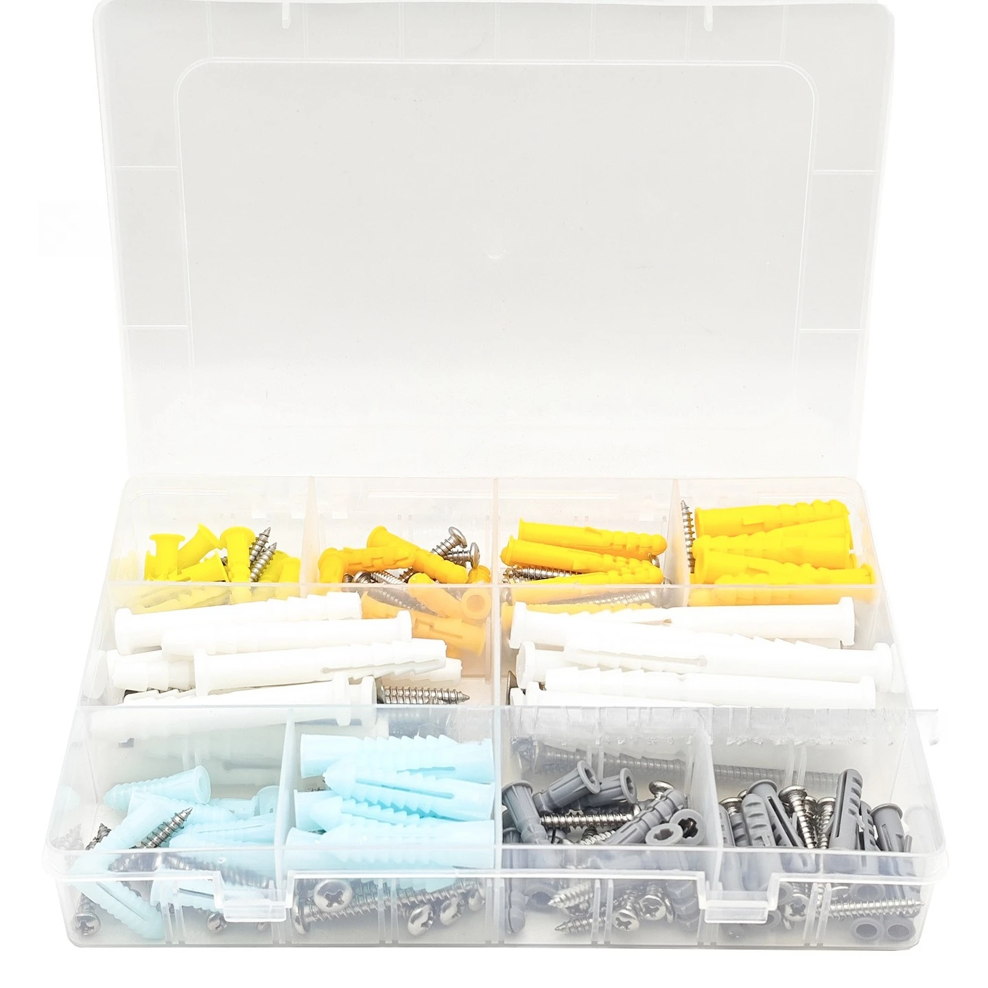 

200Pcs Boxed 304 Stainless Steel Self Tapping Screw Expansion Wall Plug Set Drywall Anchor Construction Fastener