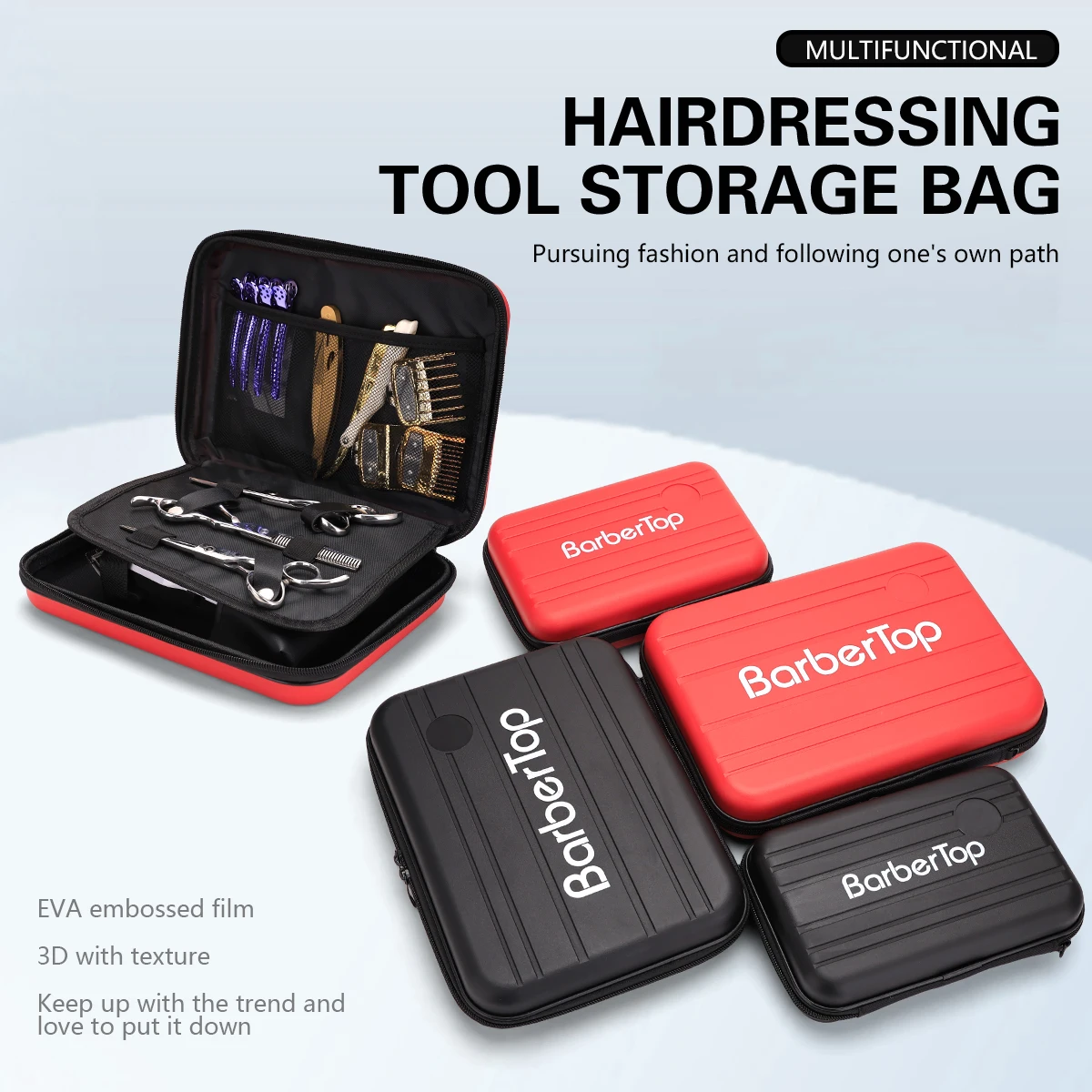 

BarberTop Hair Scissors Case Shockproof Bag Crush Resistance Trimmer Suitcase Waterproof Non-defrmation Styling Tool Box
