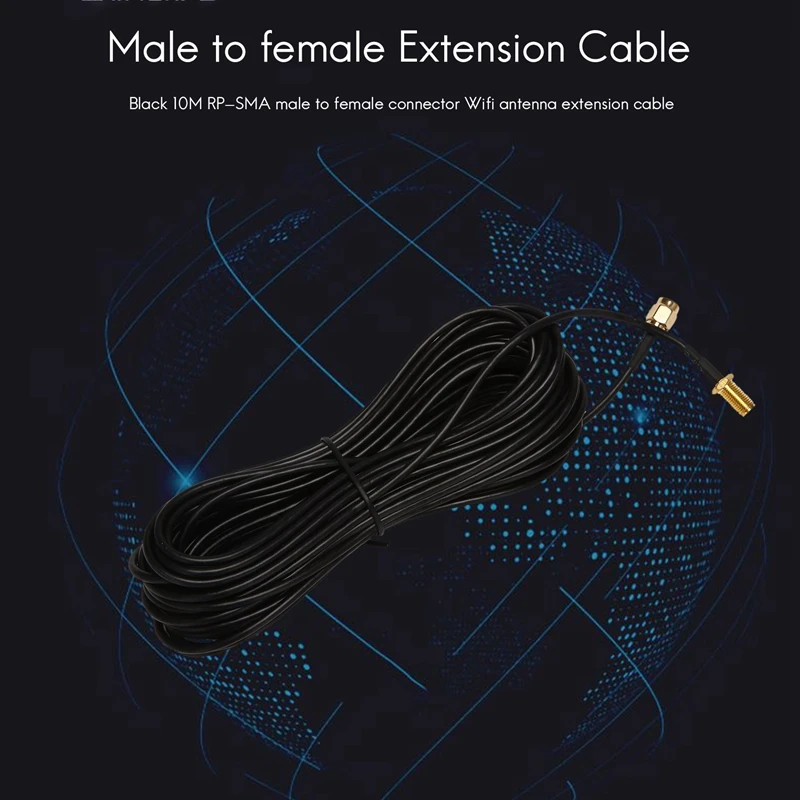 

RP - SMA «папа-мама» Разъем антенны Wi-Fi Удлинительный кабель черный 10 M-BEAU