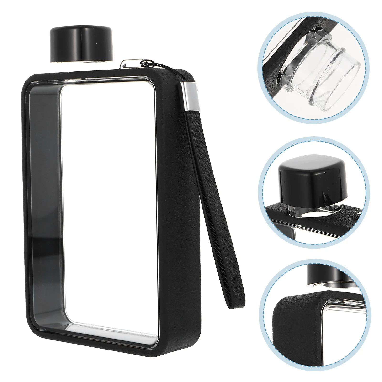

1pc Portable Flat Bottle Camping Outdoor Sports Pc Material Leakproof Durable Lightweight For School Travel Gym Aesthetic Water
