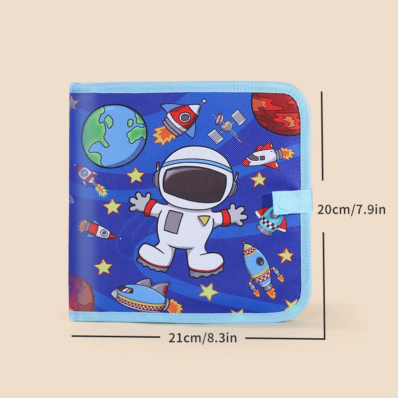 Le livre de tableau noir de dessin et d'écriture pour enfants peut être essuyé à plusieurs reprises et utilisé (stylo aquarelle de 12 couleurs inclus)