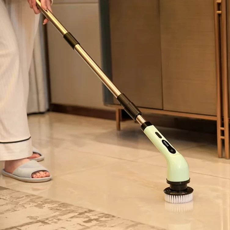 แปรงขัดพื้นอัตโนมัติไร้สายแบบมือถือ สำหรับทำความสะอาดพื้น ใช้ในครัวและห้องน้ำ รุ่นโรงงาน