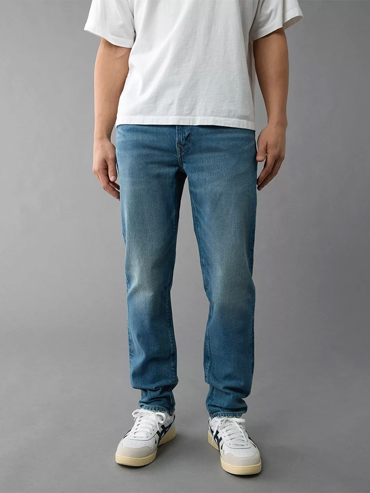 

Джинсы AEO Eagle Youth: прямые, синие, с завышенной талией, эластичные, удобные, повседневные, свободного кроя, для подростков