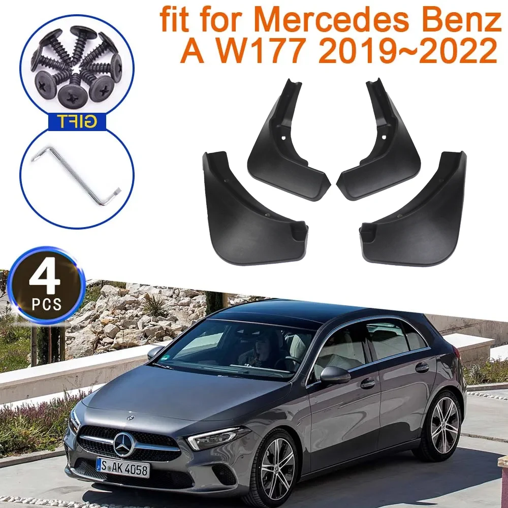 

4Pcs for Mercedes Benz A Class W117 2019~2022 Accessories 2020 2021 Mud Flaps Mudguards Splash Guards Front Rear Wheels Fender