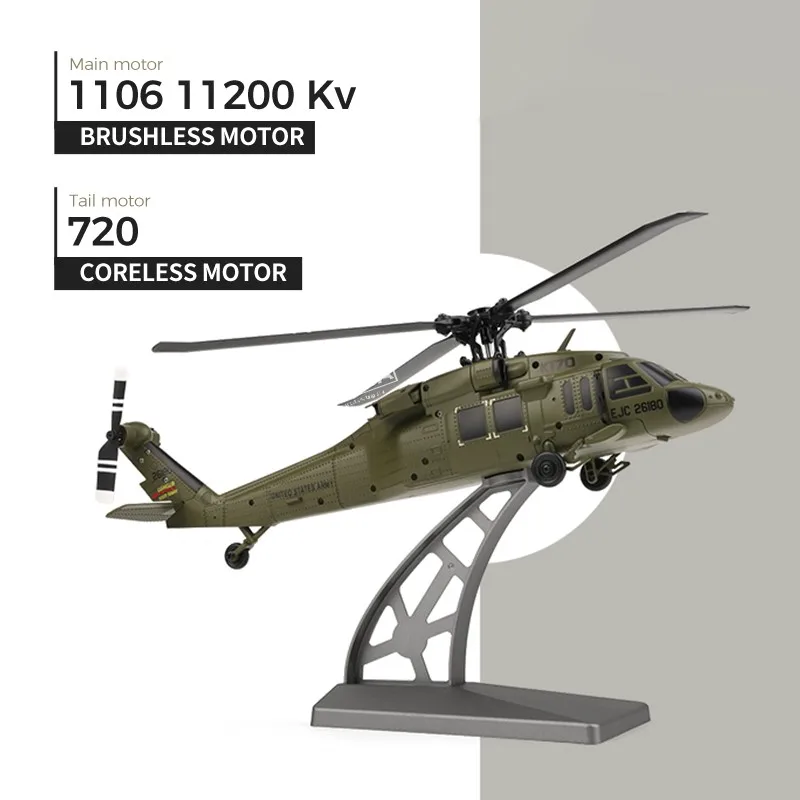 Wltoys K170 UH-60L RC Helicopter 2.4G 4CH 6-Axis Gyro Brushless Motor Green Remote Control Flybarless Black Hawk Plane Toys