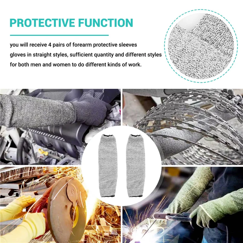 SQPP-4 زوج من الأكمام المقاومة للقطع والحرق، أكمام حماية للذراع، واقيات الساعد للبشرة الرقيقة والكدمات 45 سم