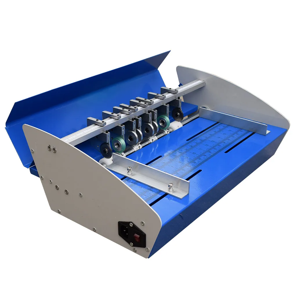 Small electric creasing machine, 520mm metal 3-in-1 multi-functional creasing machine with perforating function.