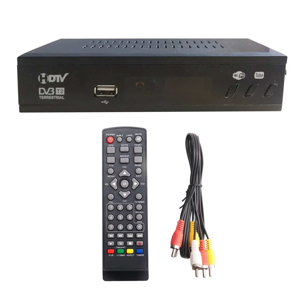 

DVB T2 HEVC 265 Digital TV Tuner DVB-T2 H.265 1080P HD Decoder USB Terrestrial TV Receiver EPG Set Top Box,EU Plug