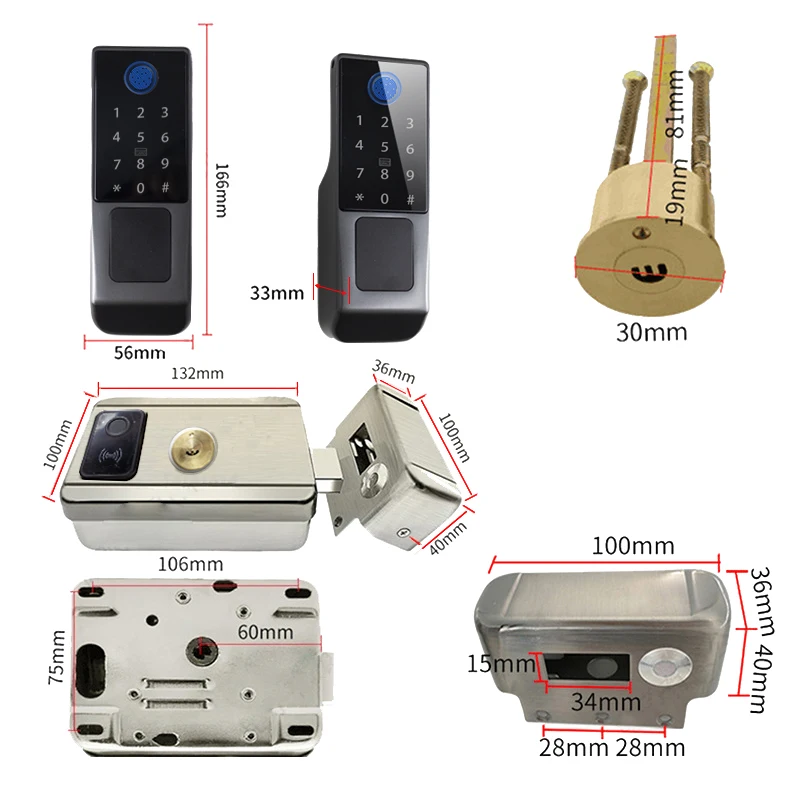 Imagem -06 - Aplicação Tuya-smart Door Lock Versão Wi-fi Gateway Embutido Impressão Digital Impermeável Portão ao ar Livre Código de Acesso Cartão Rfid Keyless Smart Door Lock