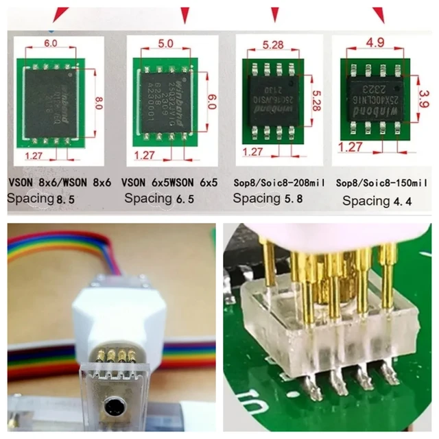 Nowości 1 szt. Sop8 wson chip do pobierania, programowania, zapisywania, sonda sprężynowa, igła, kabel do programowania chipów flash eeprom