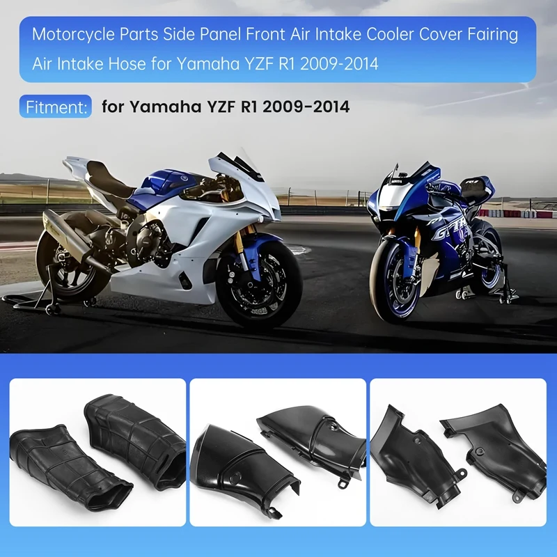 

Motorcycle Parts Side Panel Front Air Intake Cooler Cover Fairing Air Intake Hose For Yamaha YZF R1 2009-2014