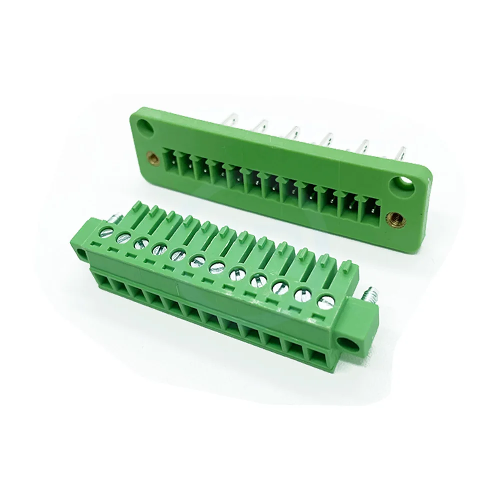 (5/10Set) KF 2EDGWB + 2EDGKM 3.81mm Pitch Plug Through Wall Fixed Wiring 15EDGWB + 15EDGKM 3.81 Complete Set with Flange 2-24Pin