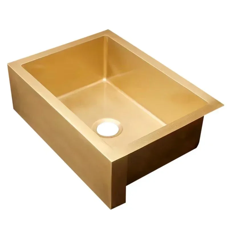 Brass kitchen sink with apron design / single bowl brass farmhouse sink