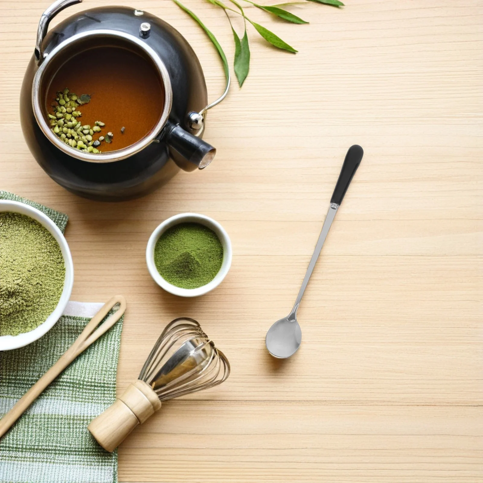 

5pcs Stainless Steel Coffee Stirring Spoon Ceramic Handle Mini Spoons For Tea Cappuccino Dessert Sugar Sauce Serving Decorative