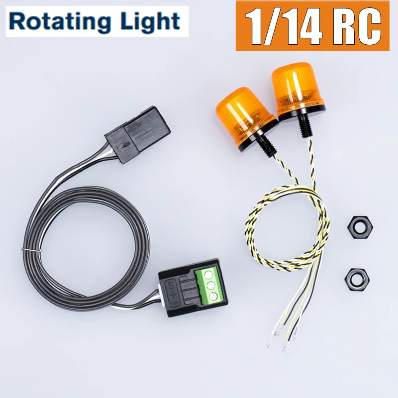 

1:14th Scale RC Truck LED 5V Warning Light 360% Rotating Lamp for SCANIA Tamiya 770S R620 for VOLVO ACTROS AROCS Model Car DIY
