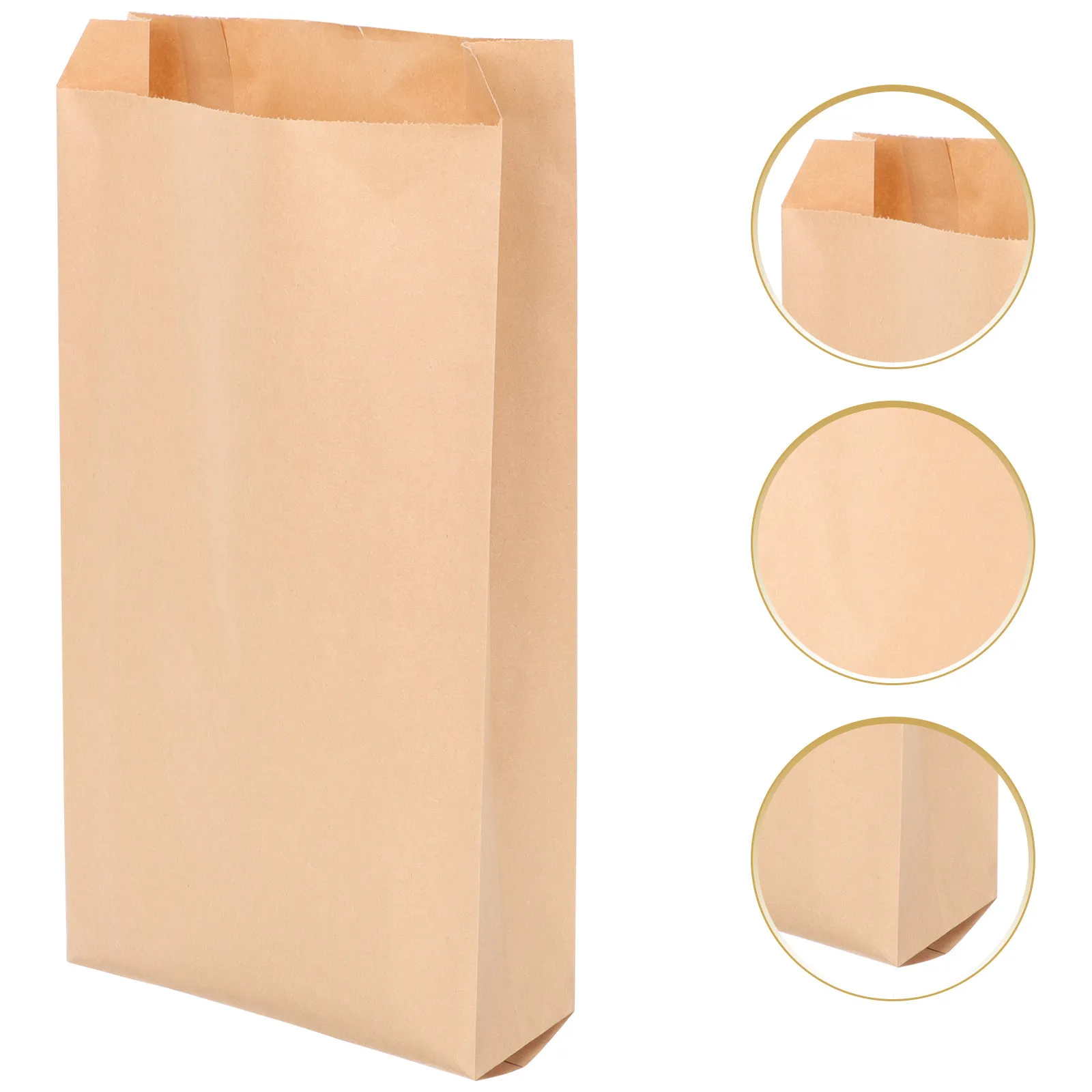 100Pcs Kraft Paper Bags Disposable Brown Paper Snack Holders Lunch Size Baking Muffin Wrappers Bread Pastry Bags for Catering