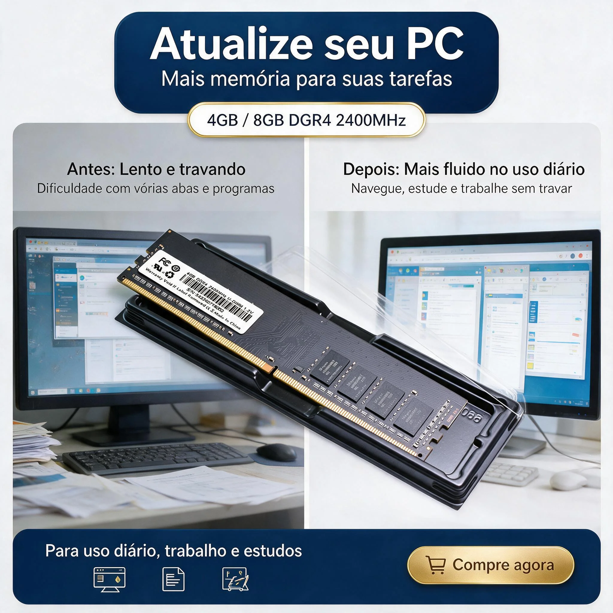 RAM DDR4 4GB 8GB 2400MHz Memor - Memory Ram Upgrade ulasan dan harga