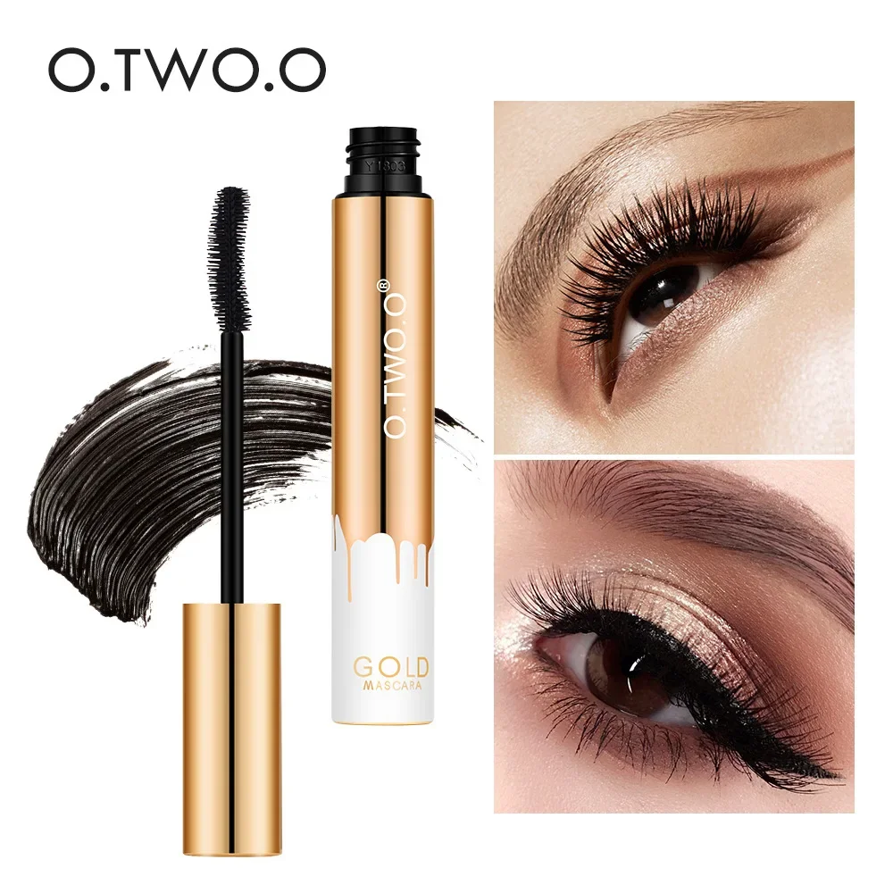 O.TWO.O Gold Thick & Long Mascara Eyelash Styling Curling Mascara Droshipping Black Mascara  Mascara De Pestañas Long Lasting