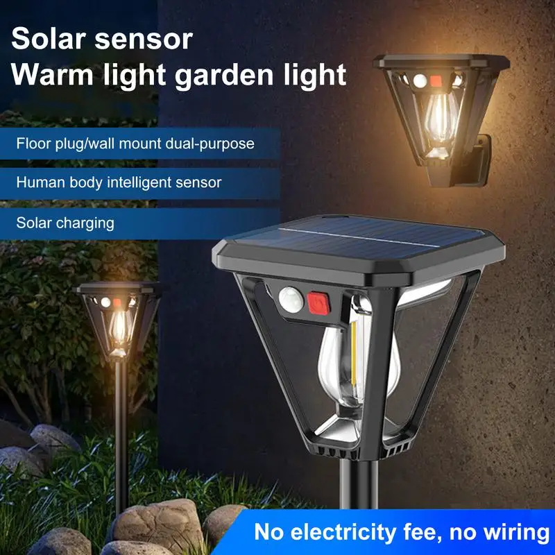 2pcs Solar Wall Lights Multifunctional Solar Wall Lamp Induction Waterproof Wall Mounted Camping Light For Porch Garden Deck