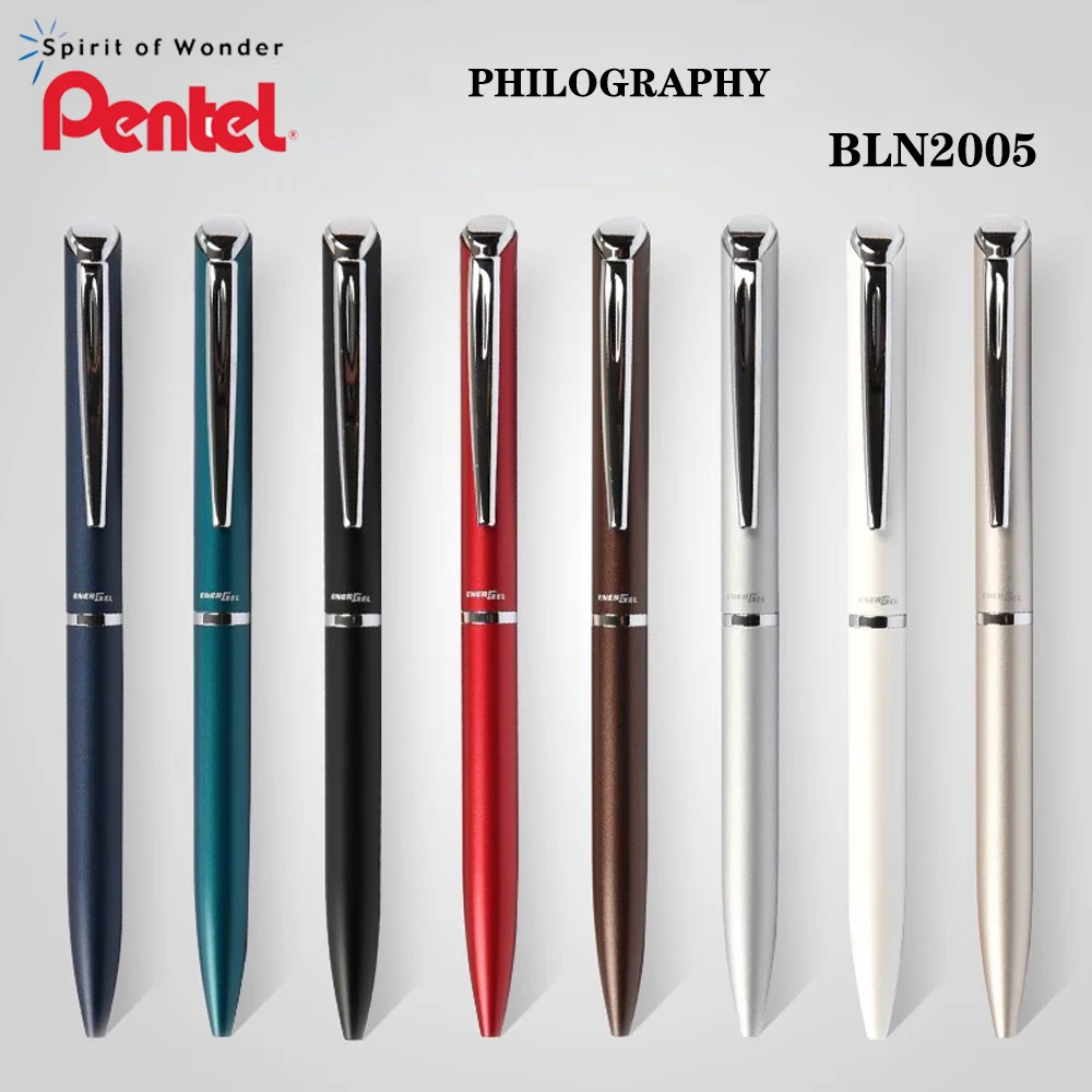 Японская гелевая ручка Pentel ENERGEL BLN2005, Металлическая лампа, быстросохнущая черная ручка 0,5 мм, школьные и офисные канцелярские принадлежности