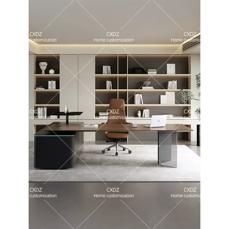 Modern Executive Desk High End Lifting Office Table Simple Atmosphere Leadership Workstation Combination for President