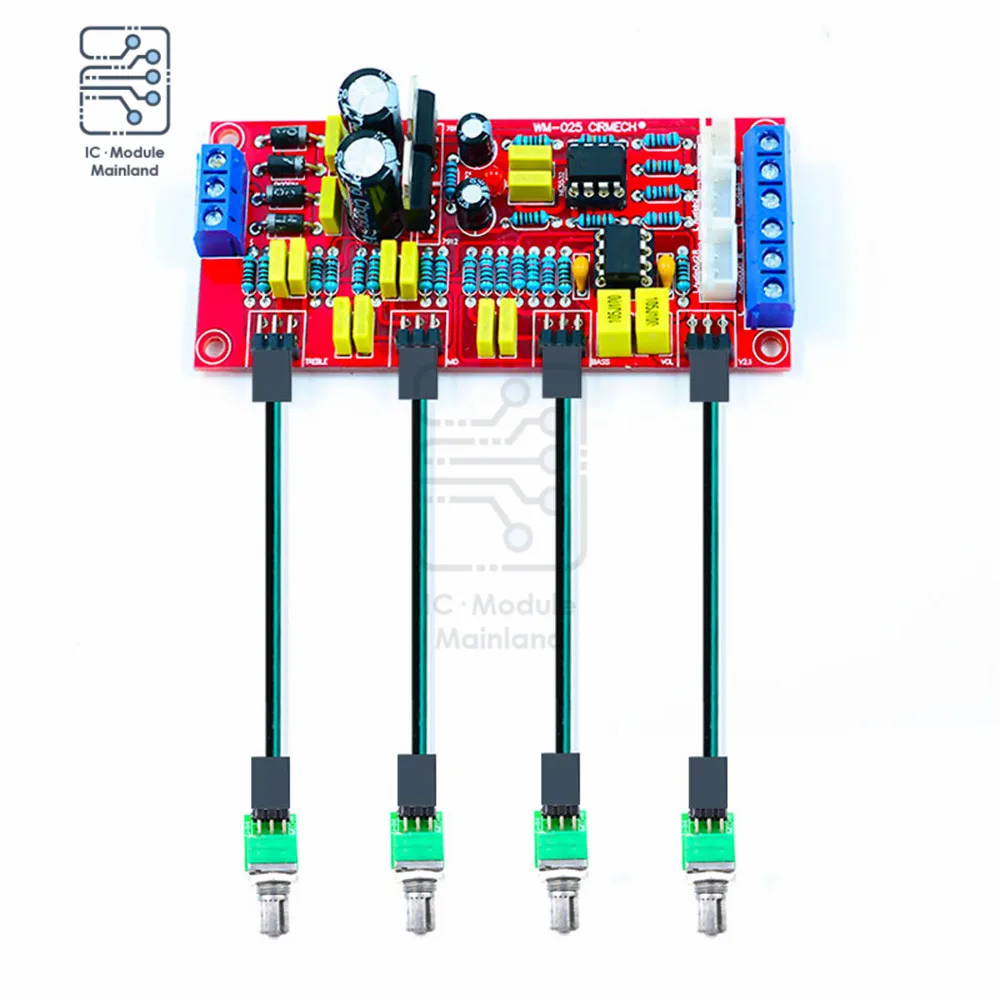 NE5532 Preamplifier High Bass High Potentiometer Tone Preamplifier Hi-Fi Amplifier Control Board Module for Diy Amplifiers