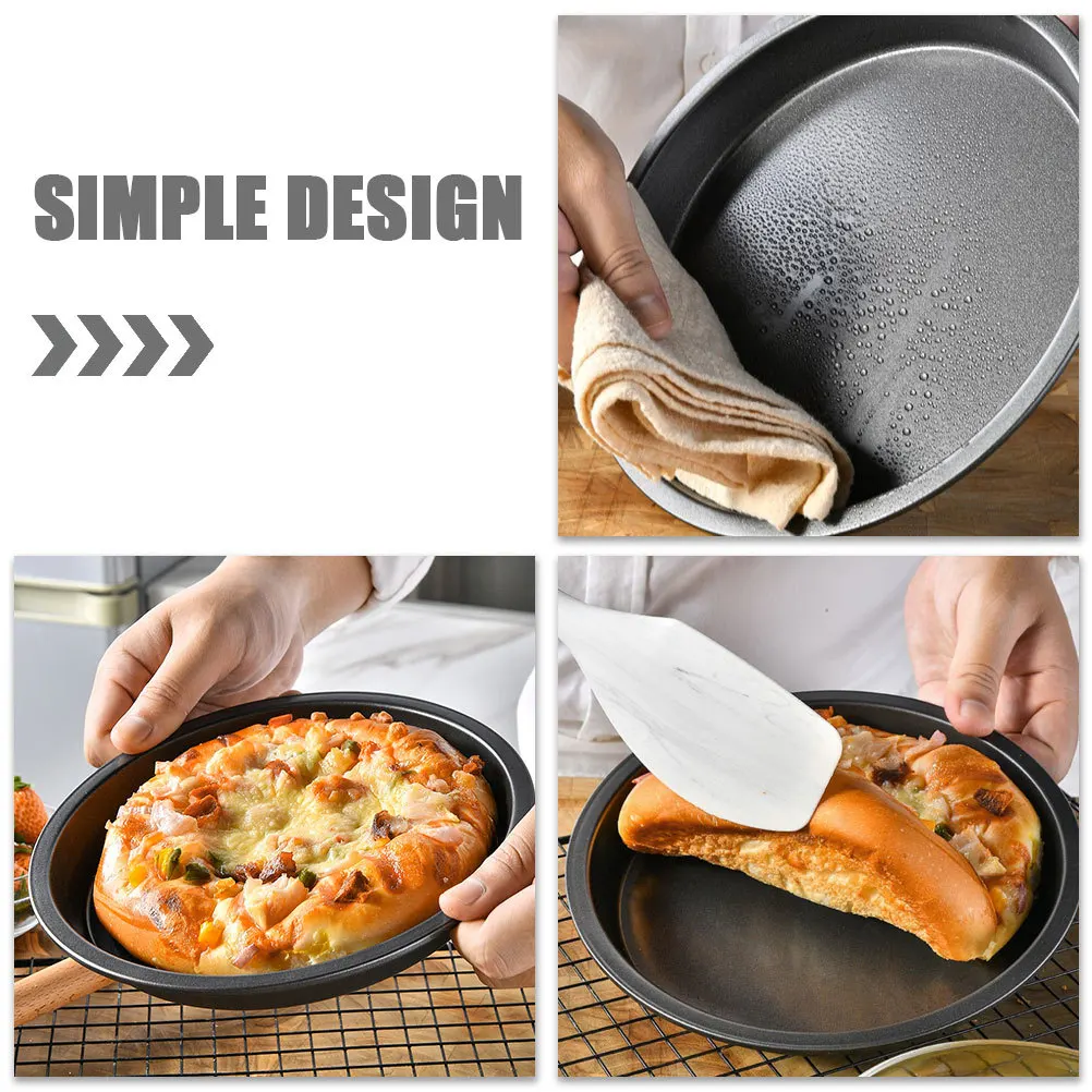 

Nonstick Round Pizza Pan Carbon Steel Baking Tray Kitchen Baking Cookware Kitchen Pizza Pan Cake Pan, Pancake Oven Tray