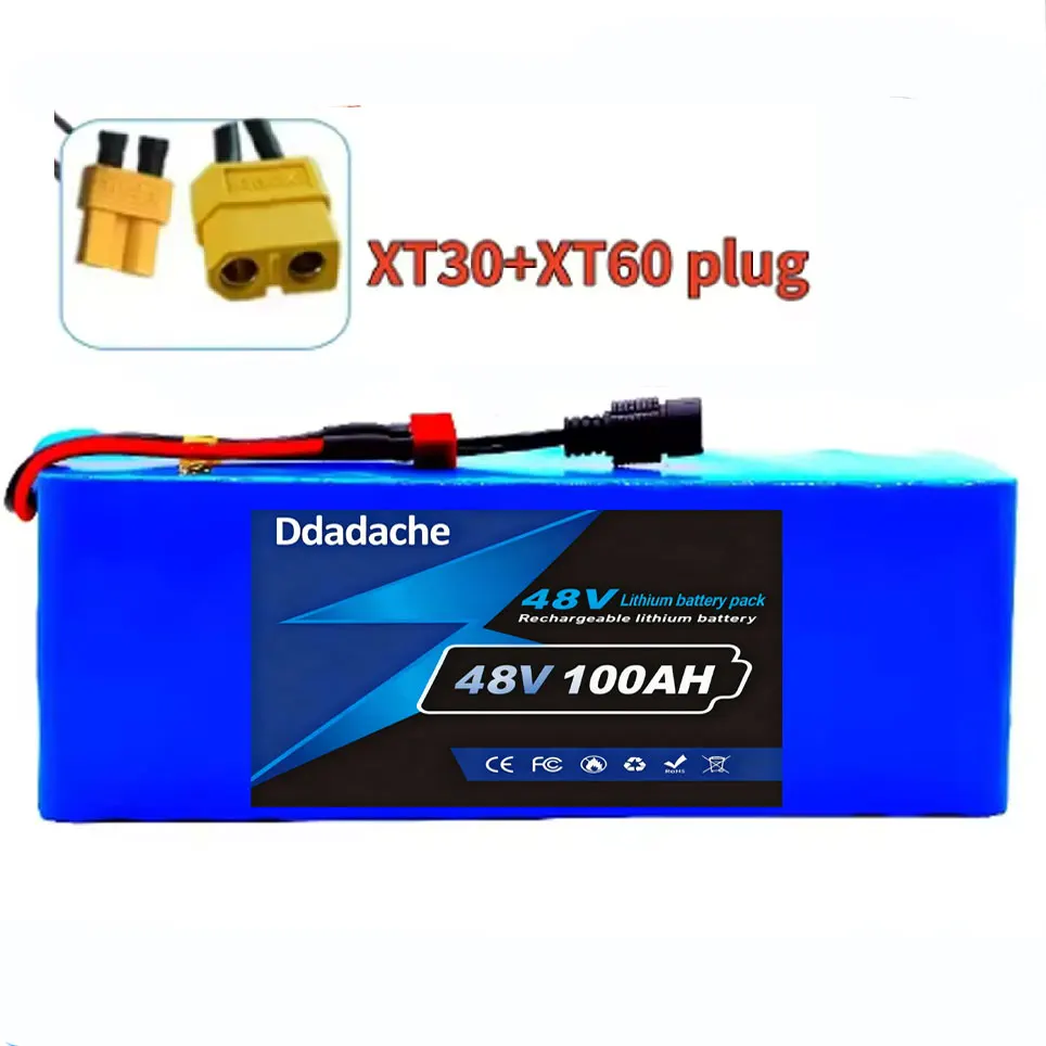 48V 100Ah Lithium-ion 13S3P Batterijpakket 100000mAh met 250W 350W 500W 750W 1000W BMS voor 54.6V E-bike Elektrische Fiets Scooter