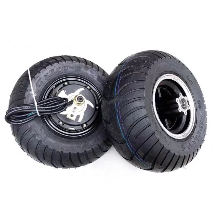 High Power 13 inch 13x6.5-6 Tire 60V 1500W Gearless Hub Motor Electric Scooter Go Karting Motor with Front Wheel and Tire