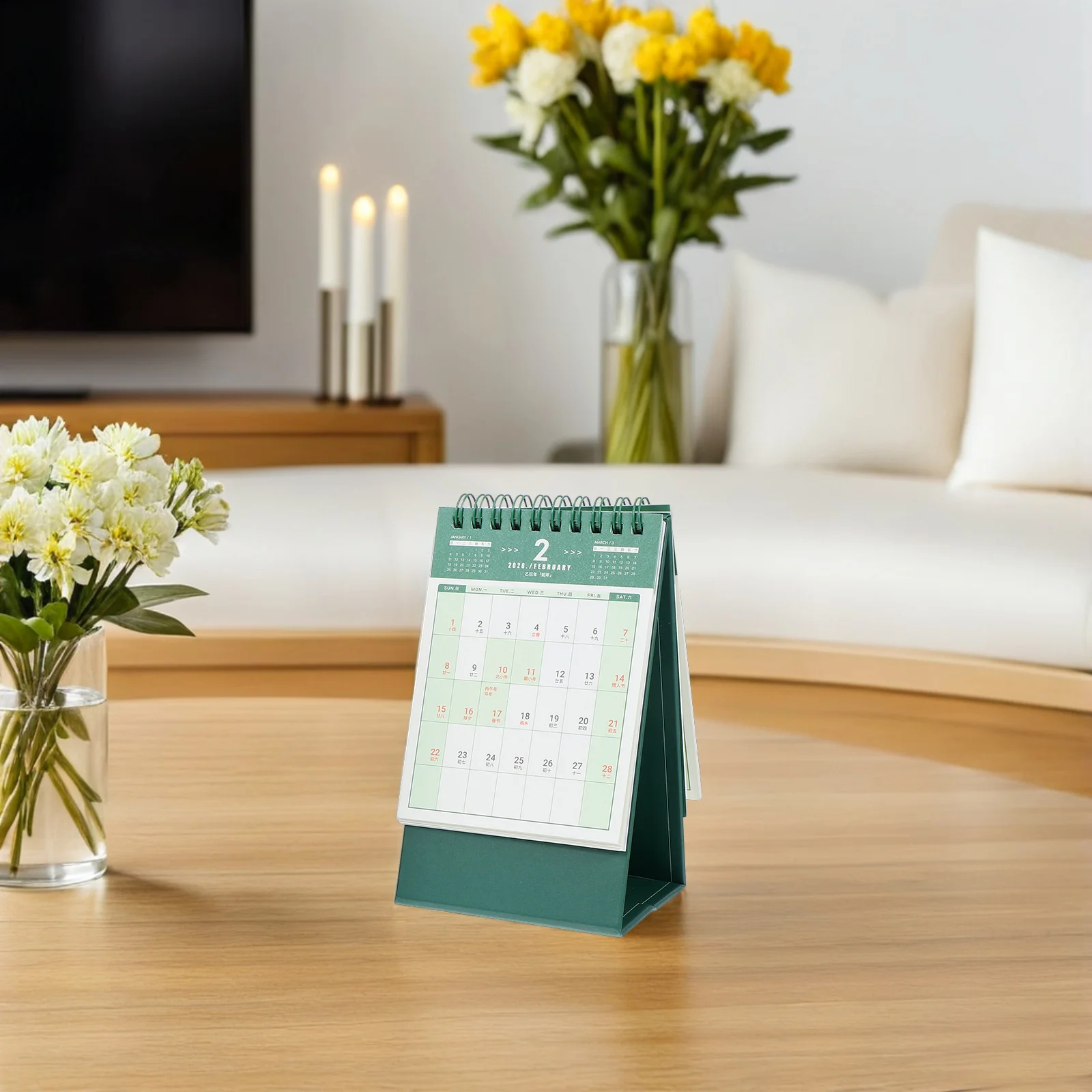 

2 Pcs Desk Calendar Small Planner Cute Little Office Accessories Daily Metal for Home