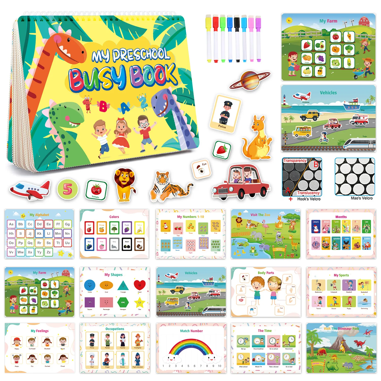 

1pc Enlightenment Busy Book Paper Pasting Book Operation Board Baby Learning Children's Quiet Picture Books
