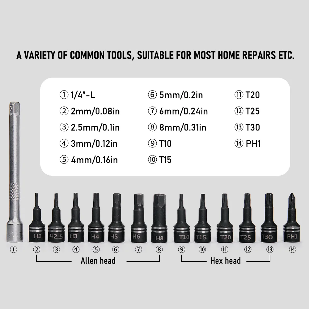 ThinkRider NL-15 PRO Bicycle Bike Torque Wrench 2-20N·m Allen Key Tool Socket Spanner Set Kit