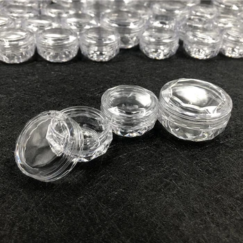 3g 5g 10g cream jar box clear empty makeup tins Nail Art beads storage container cosmetic container diamond bottle plastic case